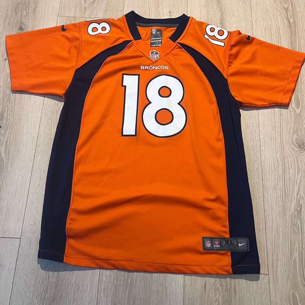 NFL Orange and Navy Game Jersey - XL (18-20)